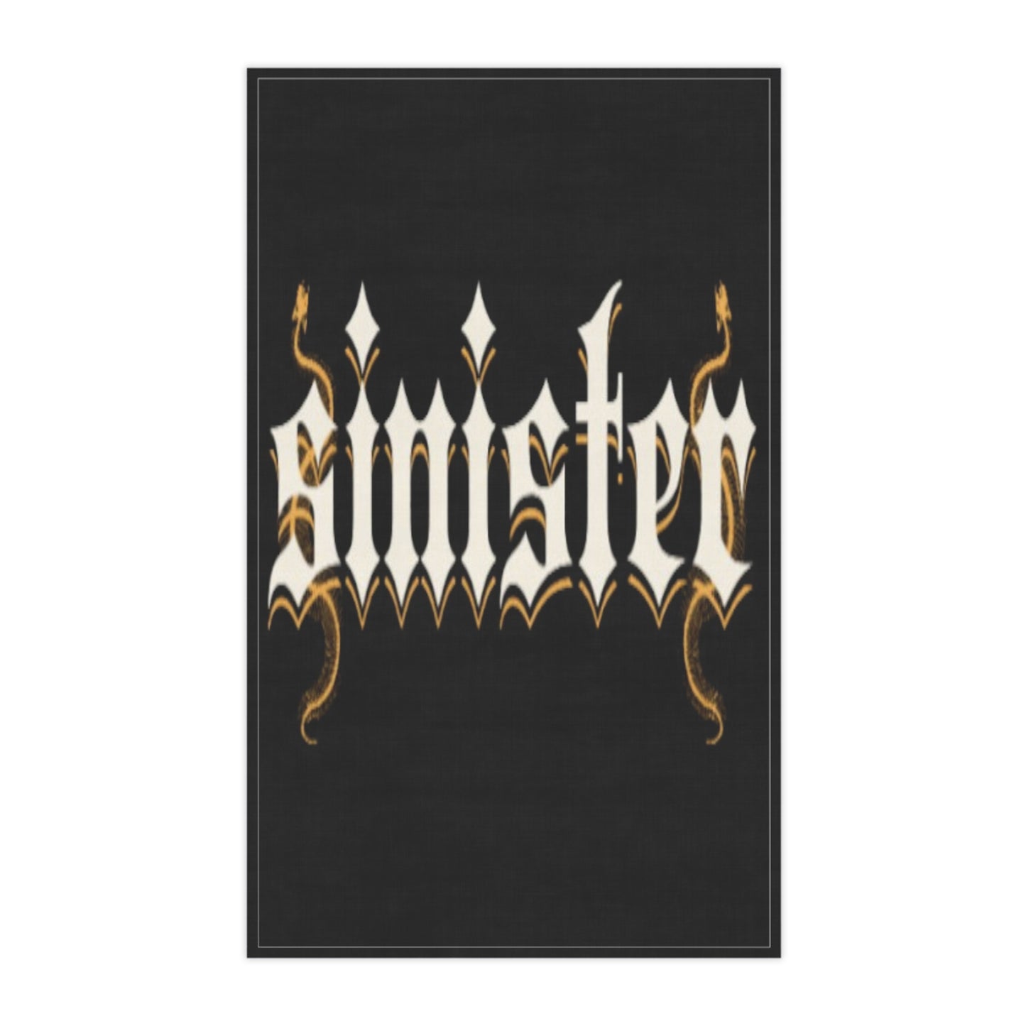 Sinister - Black Cotton Tea Towel