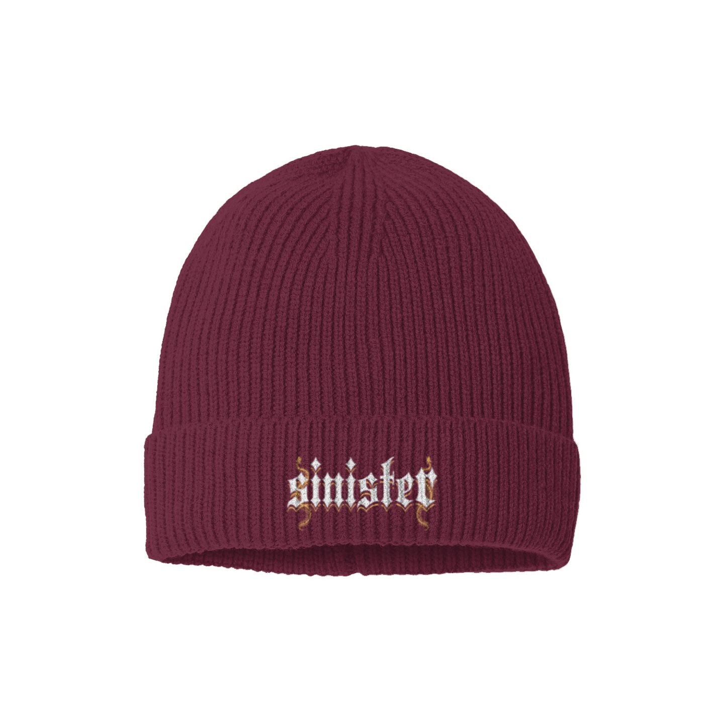 Sinister Sustainable Fine Rib Knit Beanie Colors V1