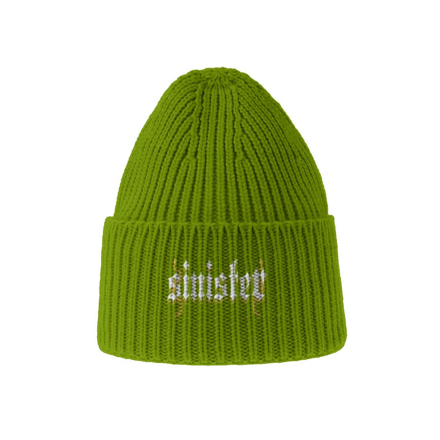 Sinister Sustainable Chunky Rib Knit Beanie Colors V2