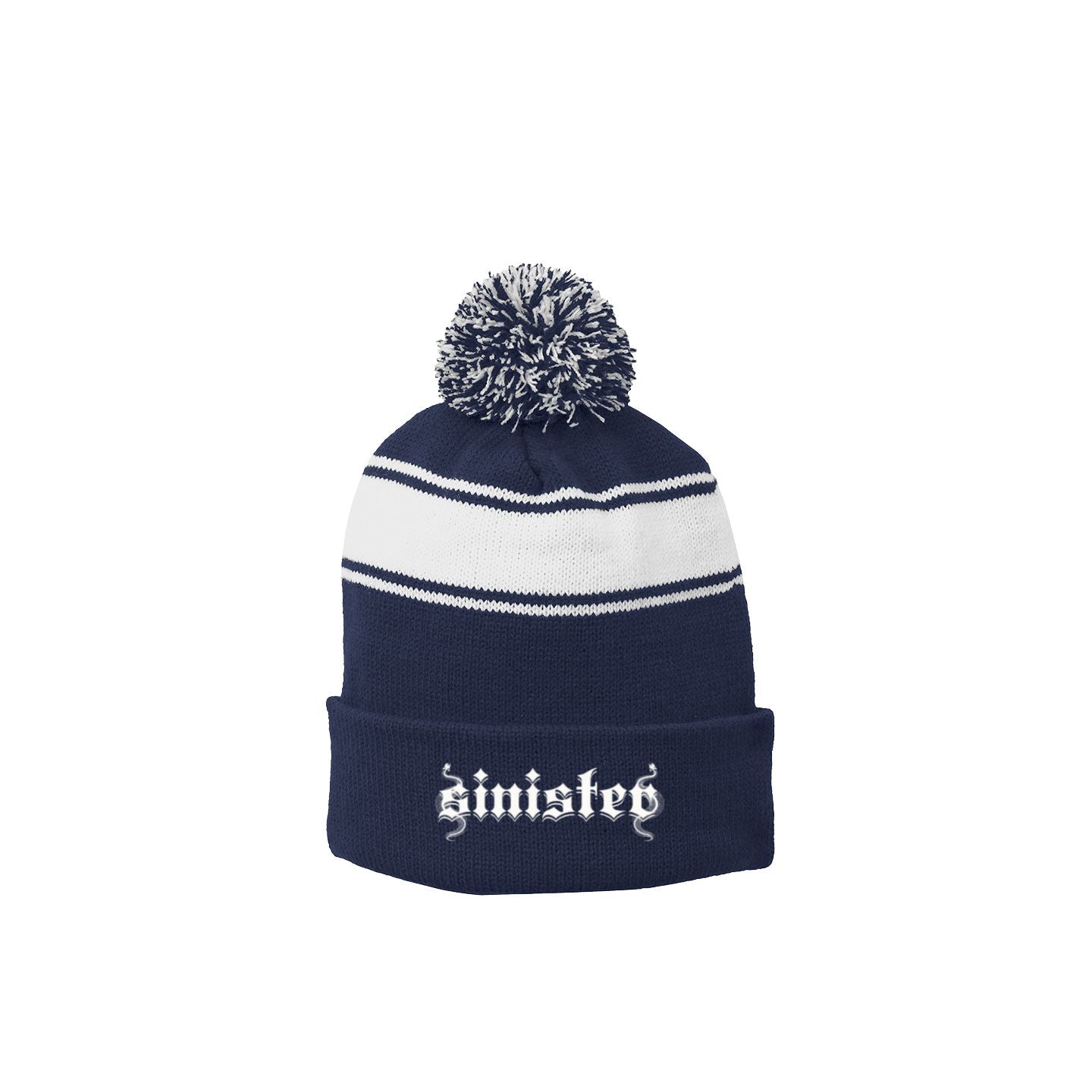 Sinister Headgear - Striped Pom Beanie