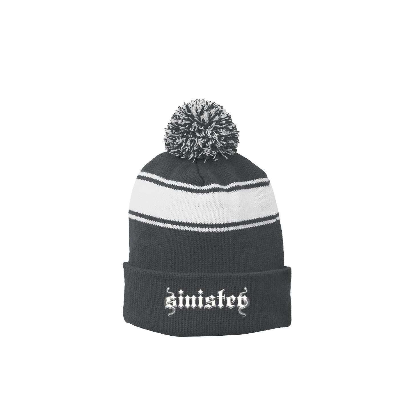 Sinister Headgear - Striped Pom Beanie