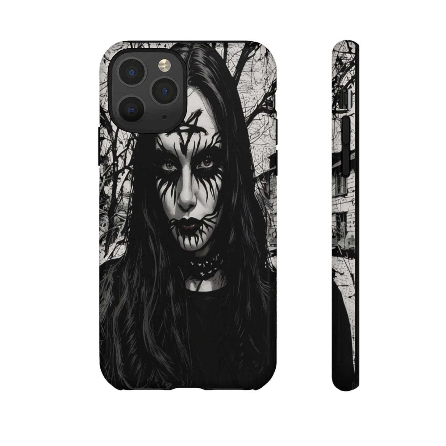 Black Metal Face Tough Phone Case