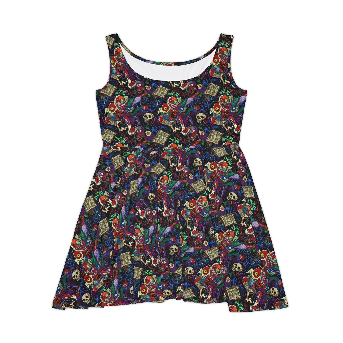 Jagged Ink Fever Skater Dress