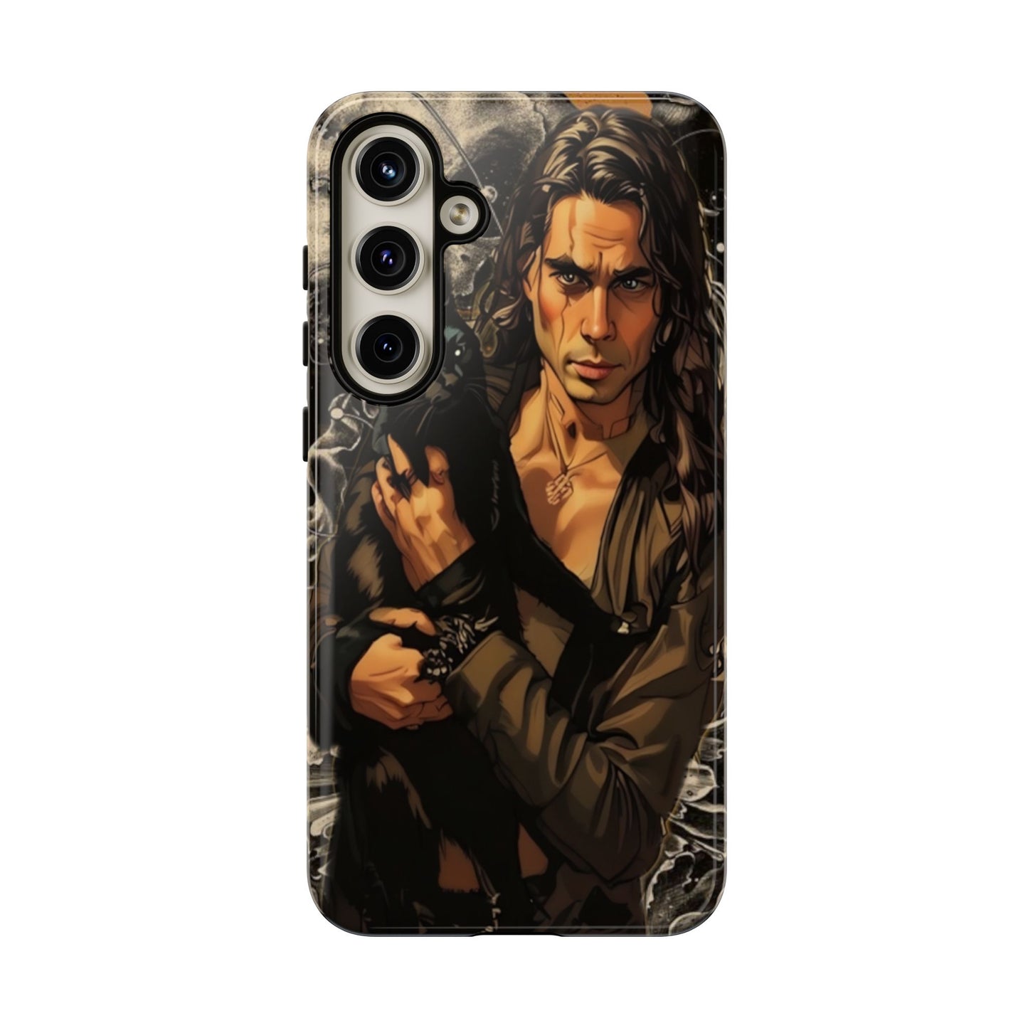 Black Cat Goth Man Tough Phone Case