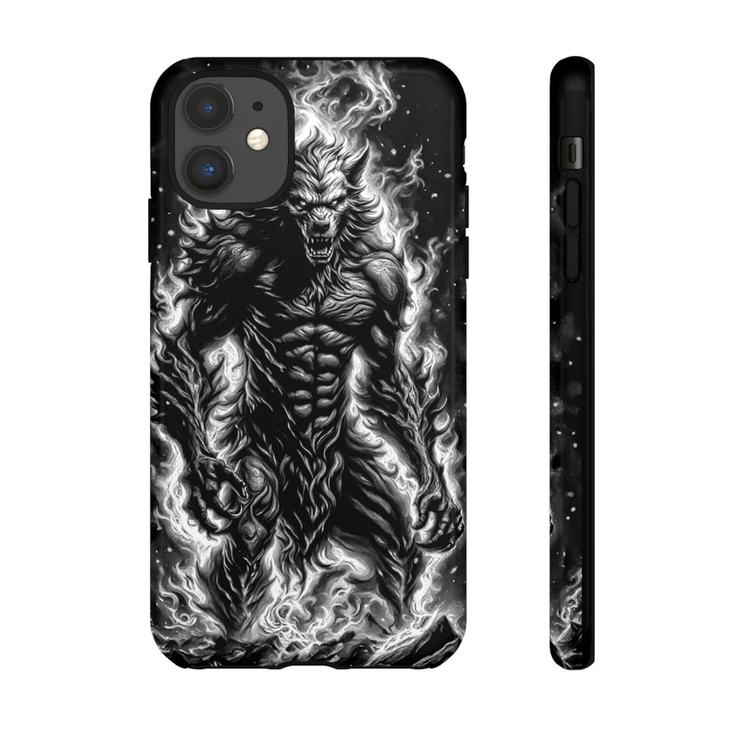 Wolf On Fire Tough Phone Case