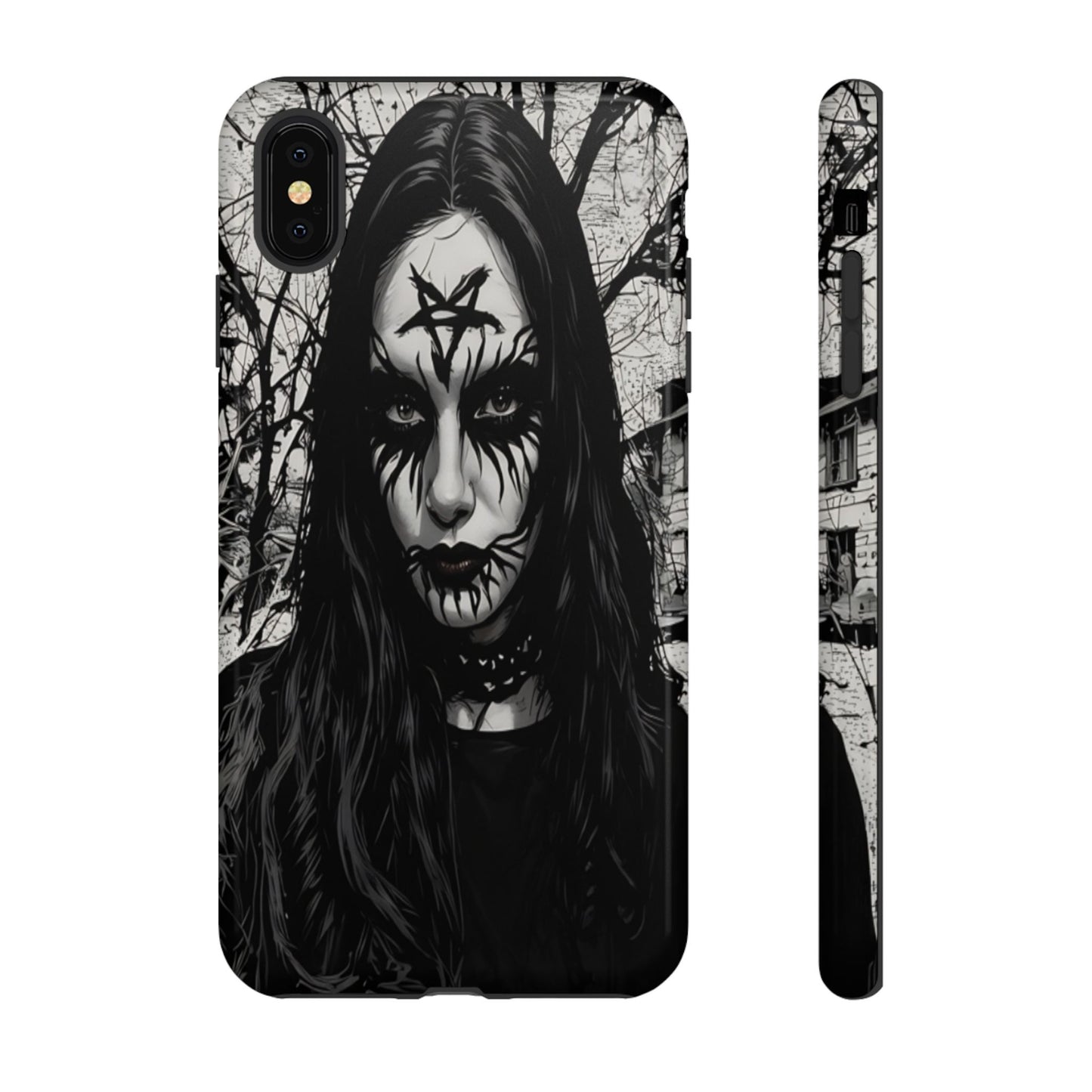 Black Metal Face Tough Phone Case