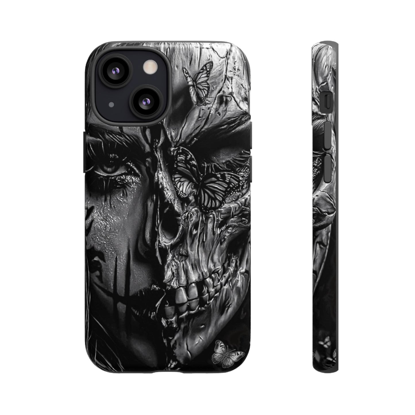 Half Skull Face Tough Phone Case