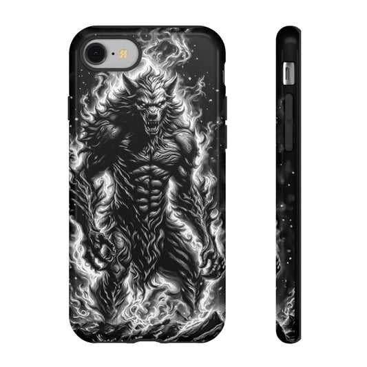 Wolf On Fire Tough Phone Case