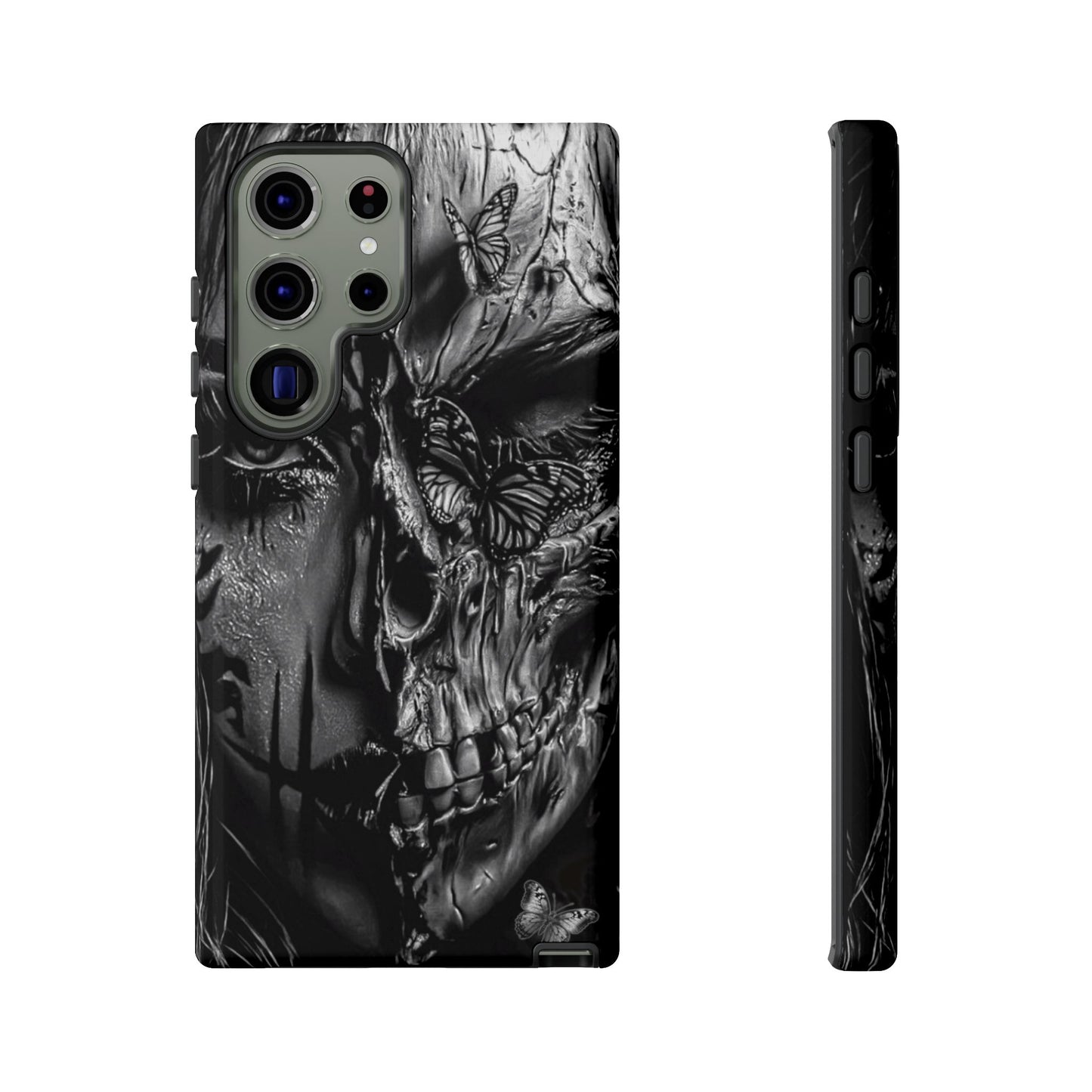 Half Skull Face Tough Phone Case