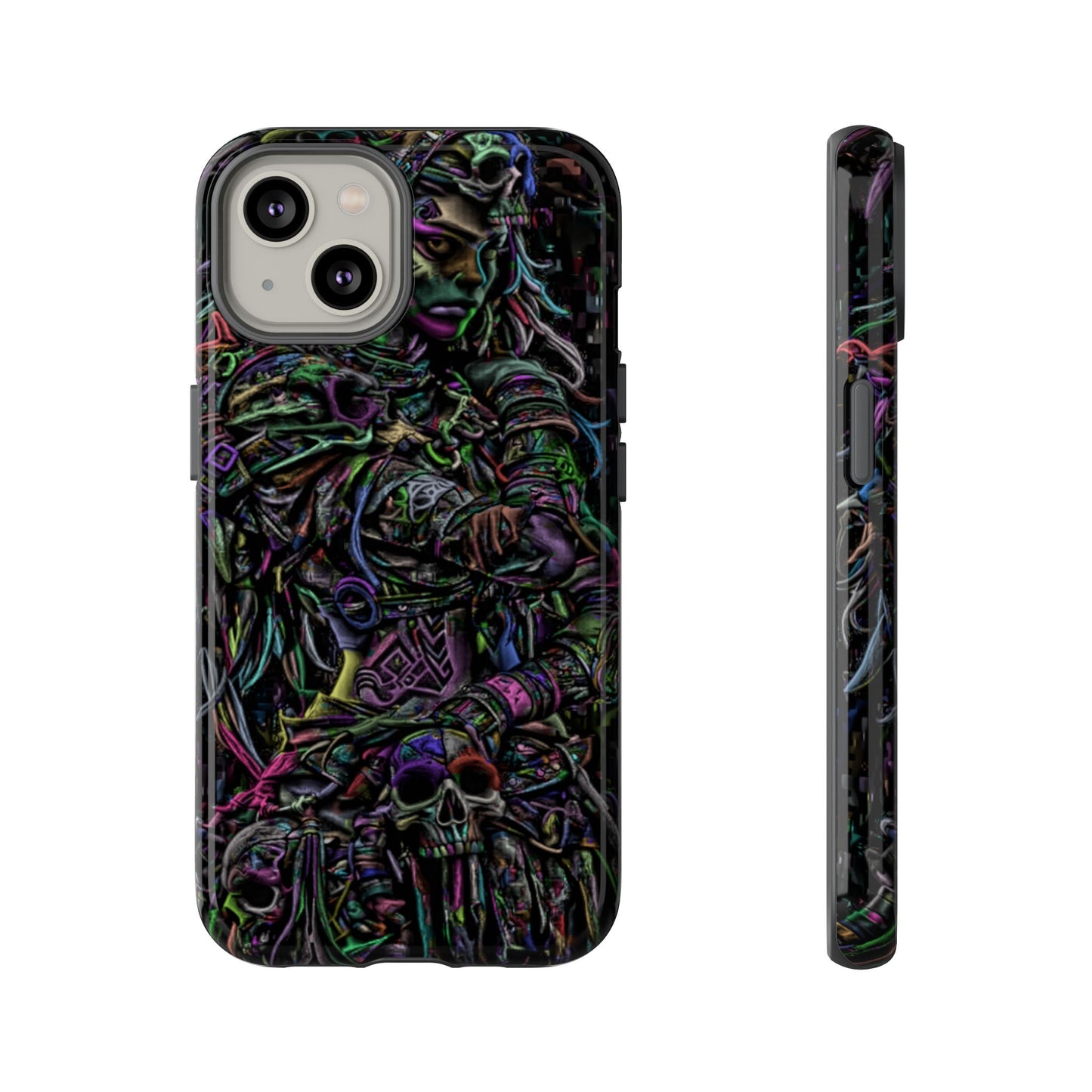 Girl With Skulls Tough Phone Case