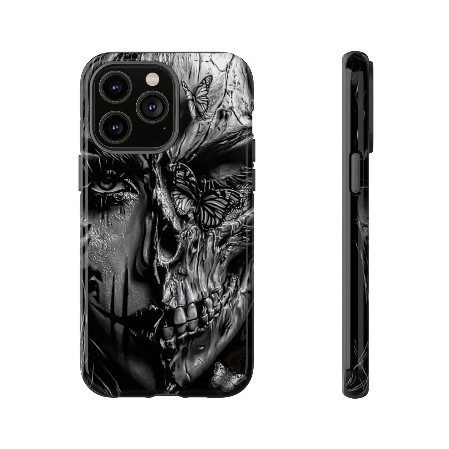 Half Skull Face Tough Phone Case