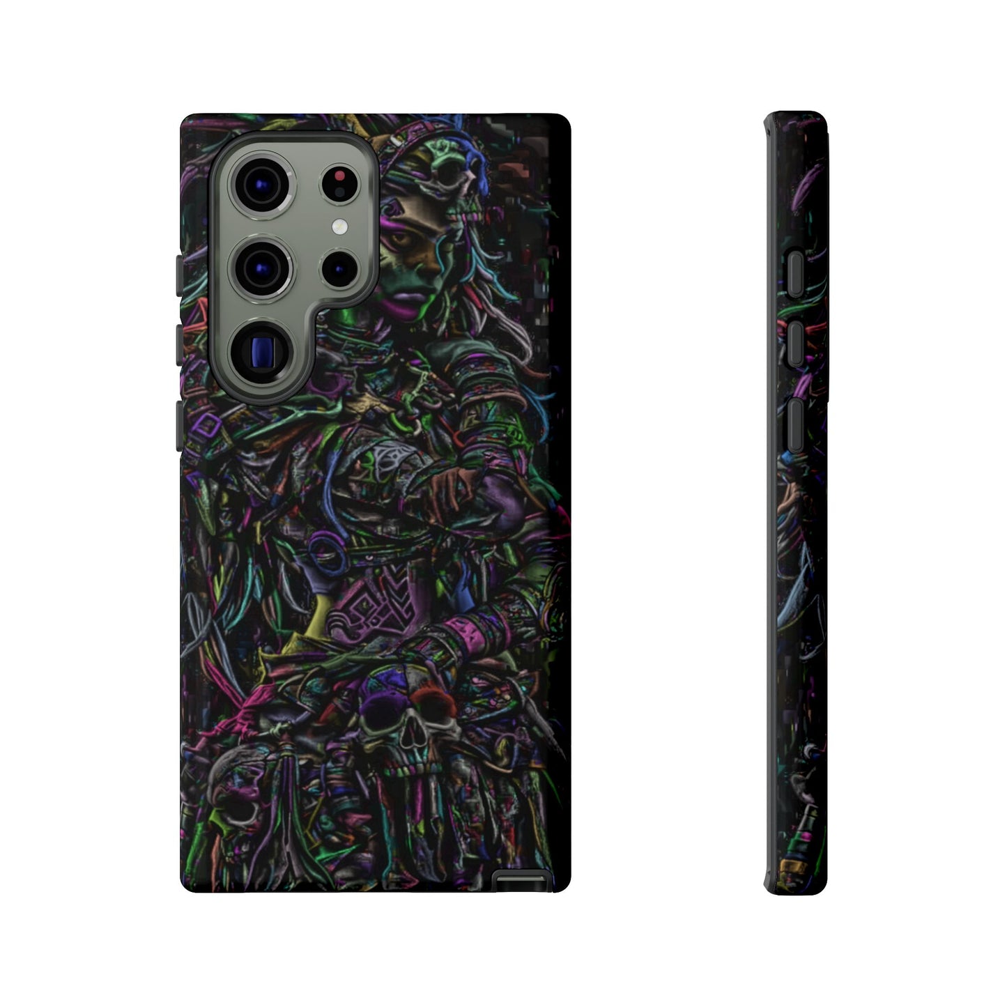 Girl With Skulls Tough Phone Case