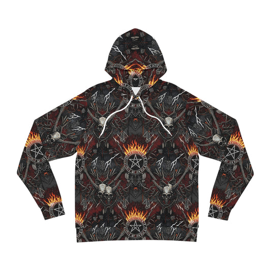 Flaming Pentagram Skull Hoodie