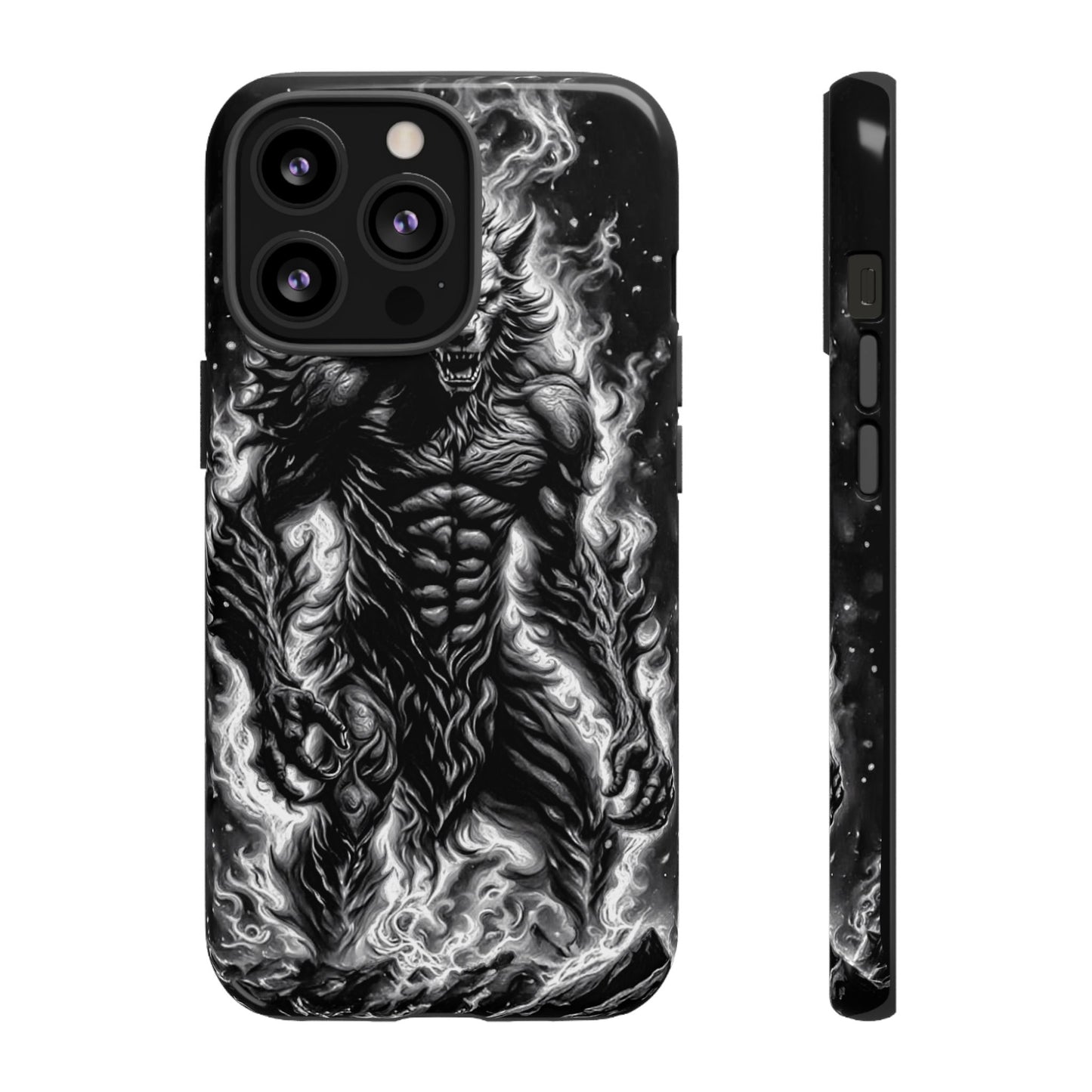 Wolf On Fire Tough Phone Case