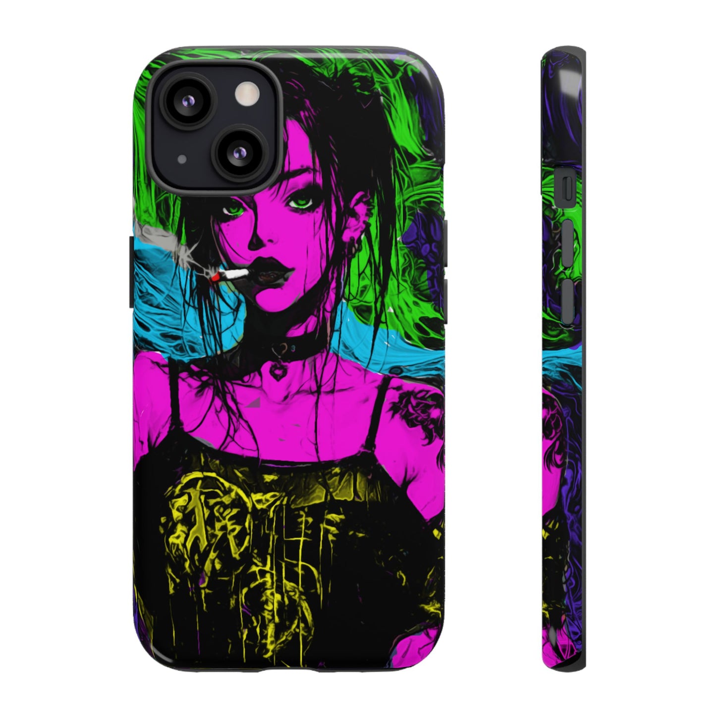 Smoking Girl Tough Phone Case