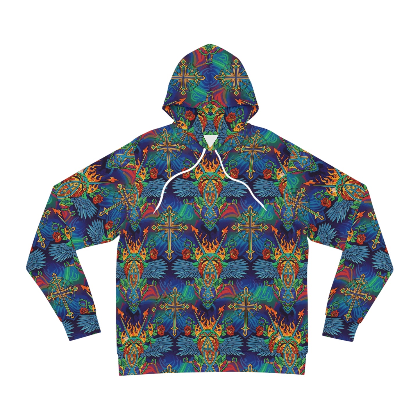 Ichthys Symbol & Gothic Cross Hoodie