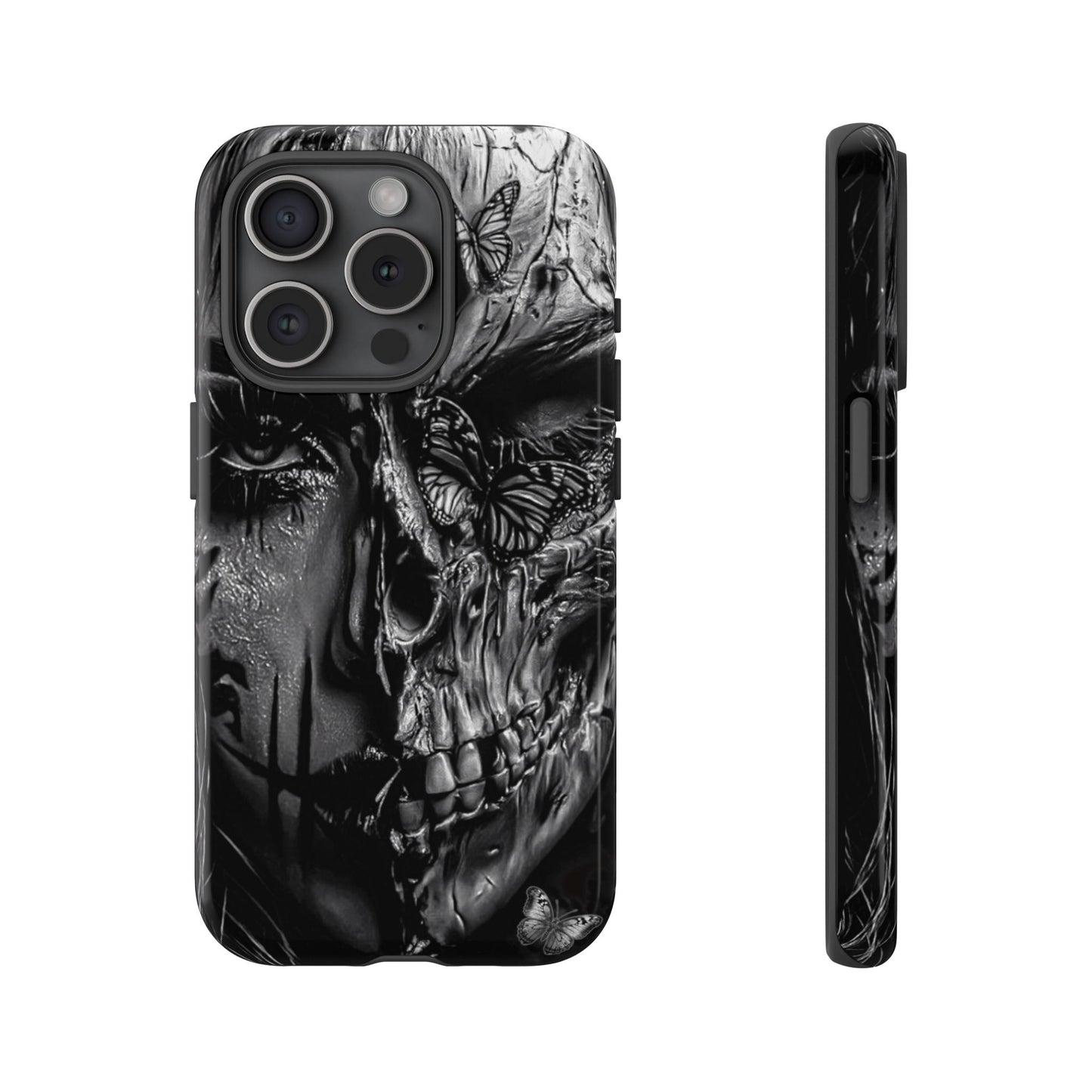 Half Skull Face Tough Phone Case