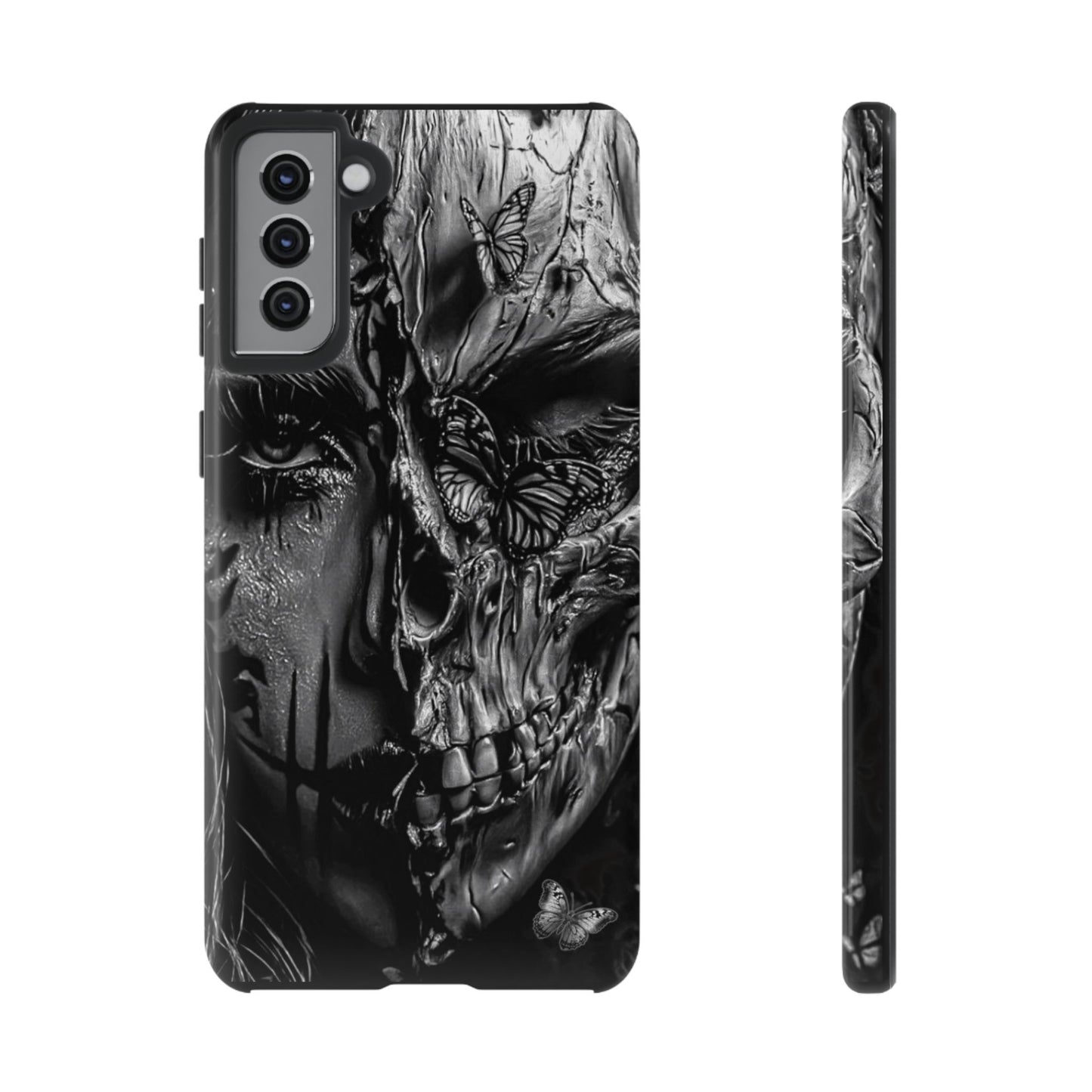 Half Skull Face Tough Phone Case