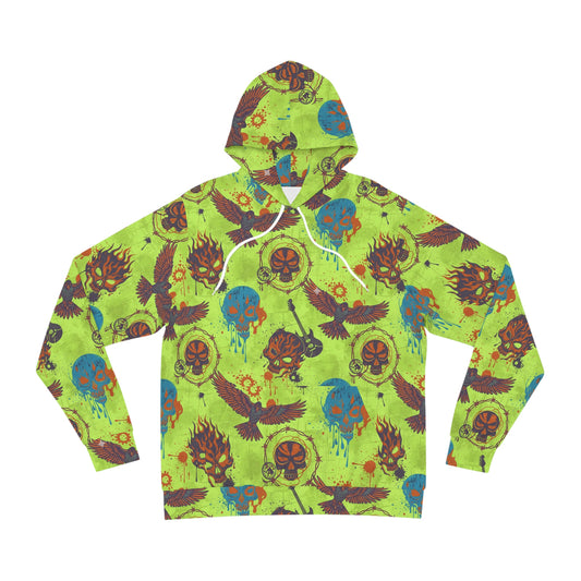 Neon Grunge Skull & Raven Hoodie