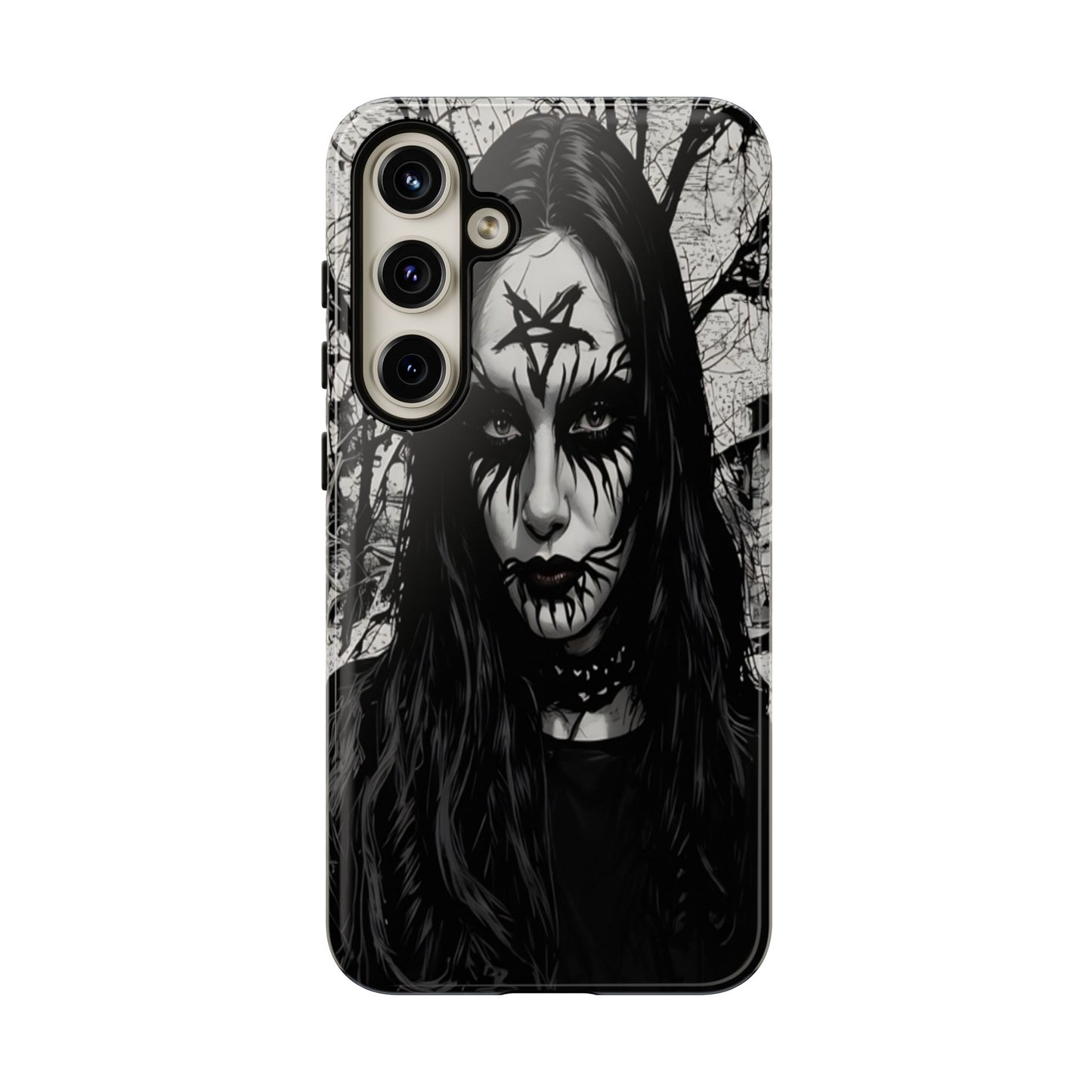 Black Metal Face Tough Phone Case