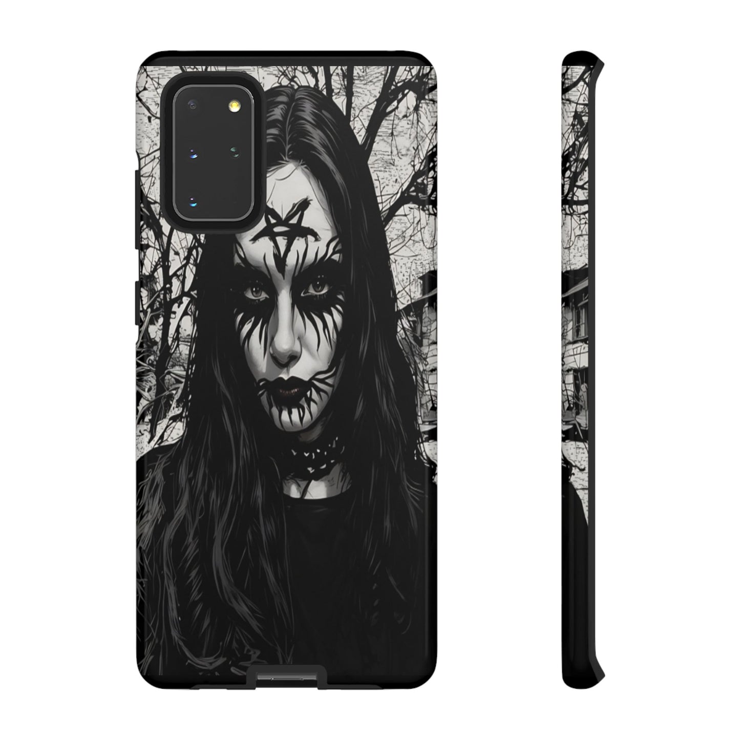 Black Metal Face Tough Phone Case