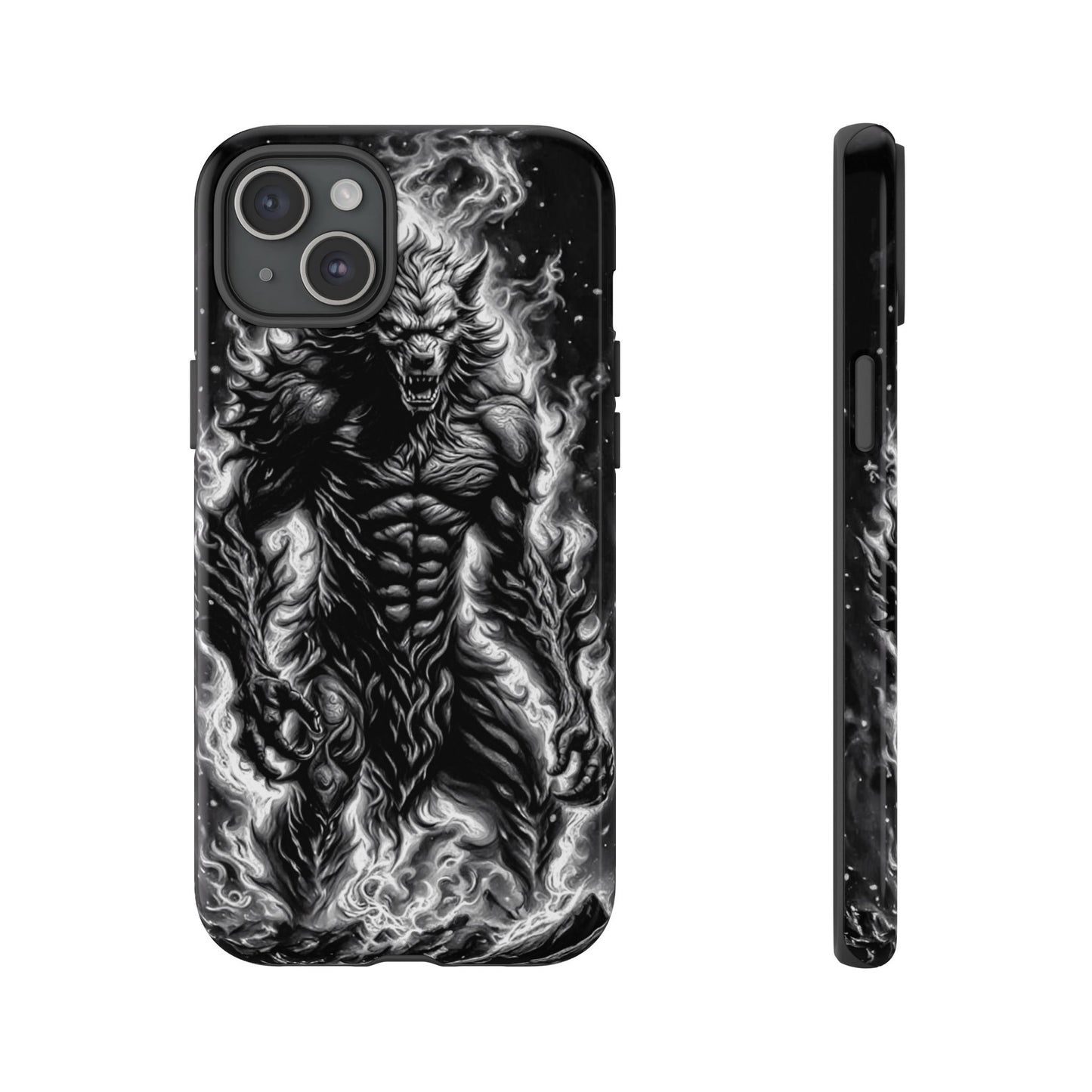 Wolf On Fire Tough Phone Case