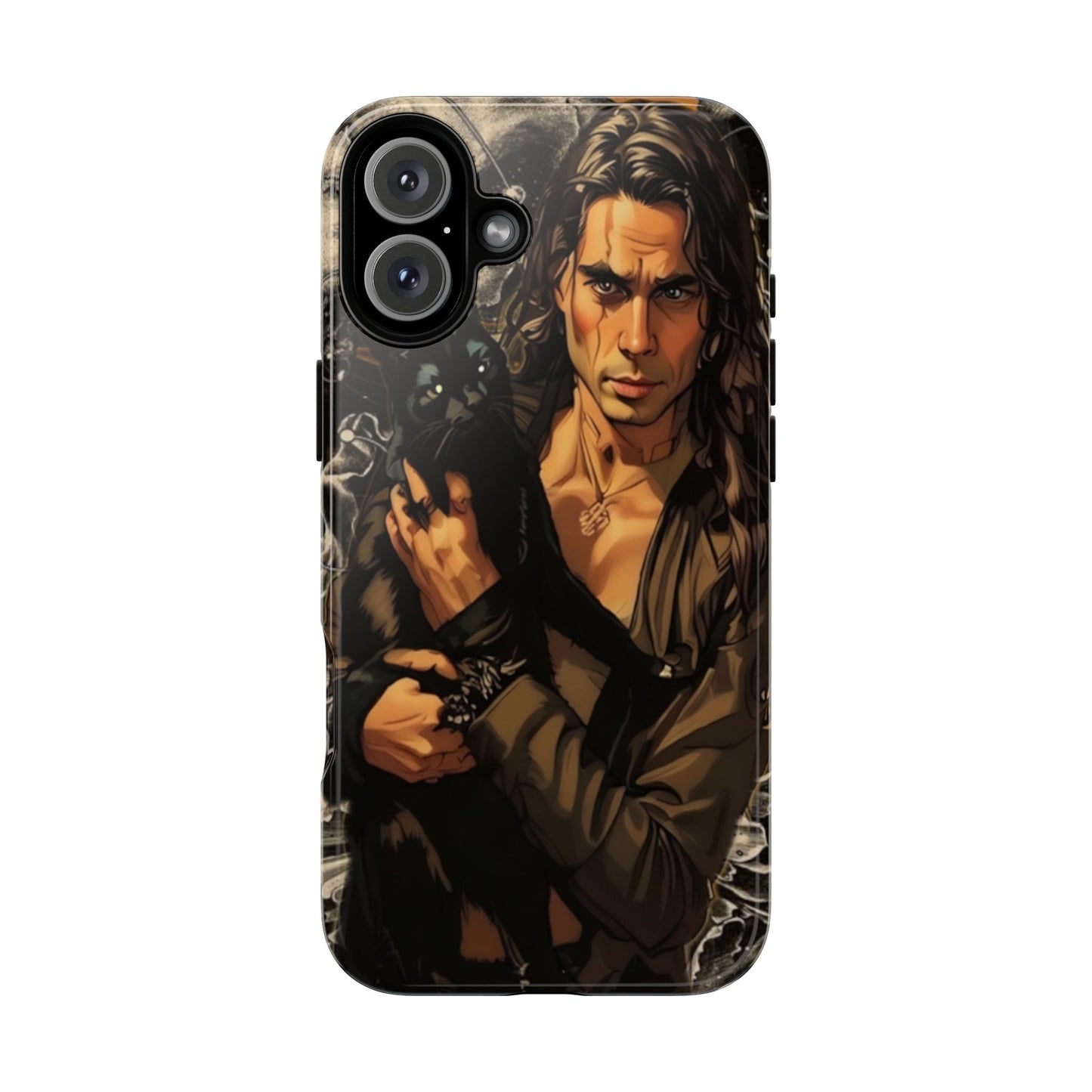 Black Cat Goth Man Tough Phone Case