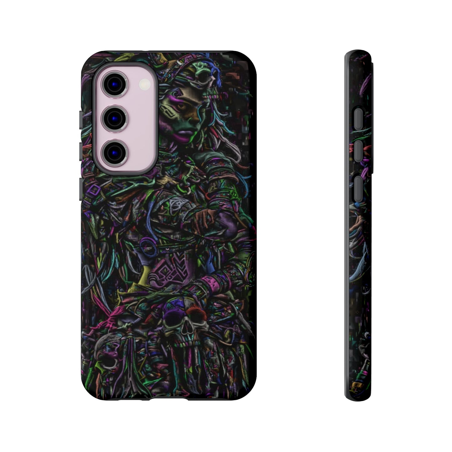 Girl With Skulls Tough Phone Case