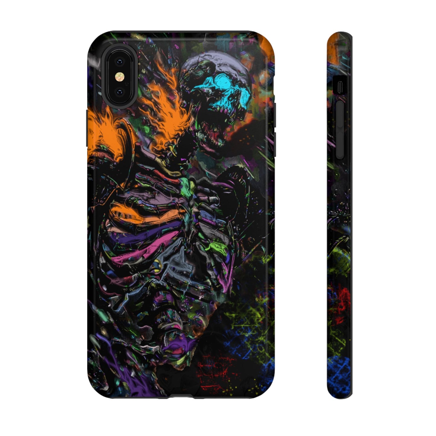 Flaming Skeleton Tough Phone Case