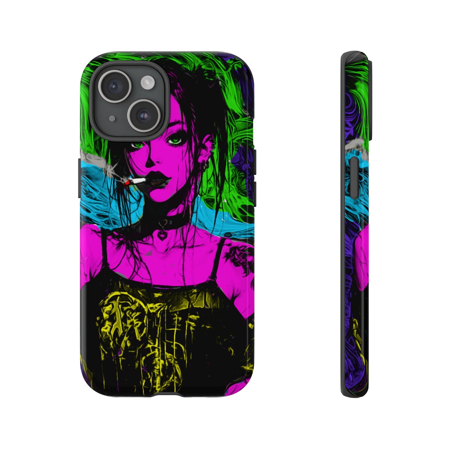 Smoking Girl Tough Phone Case