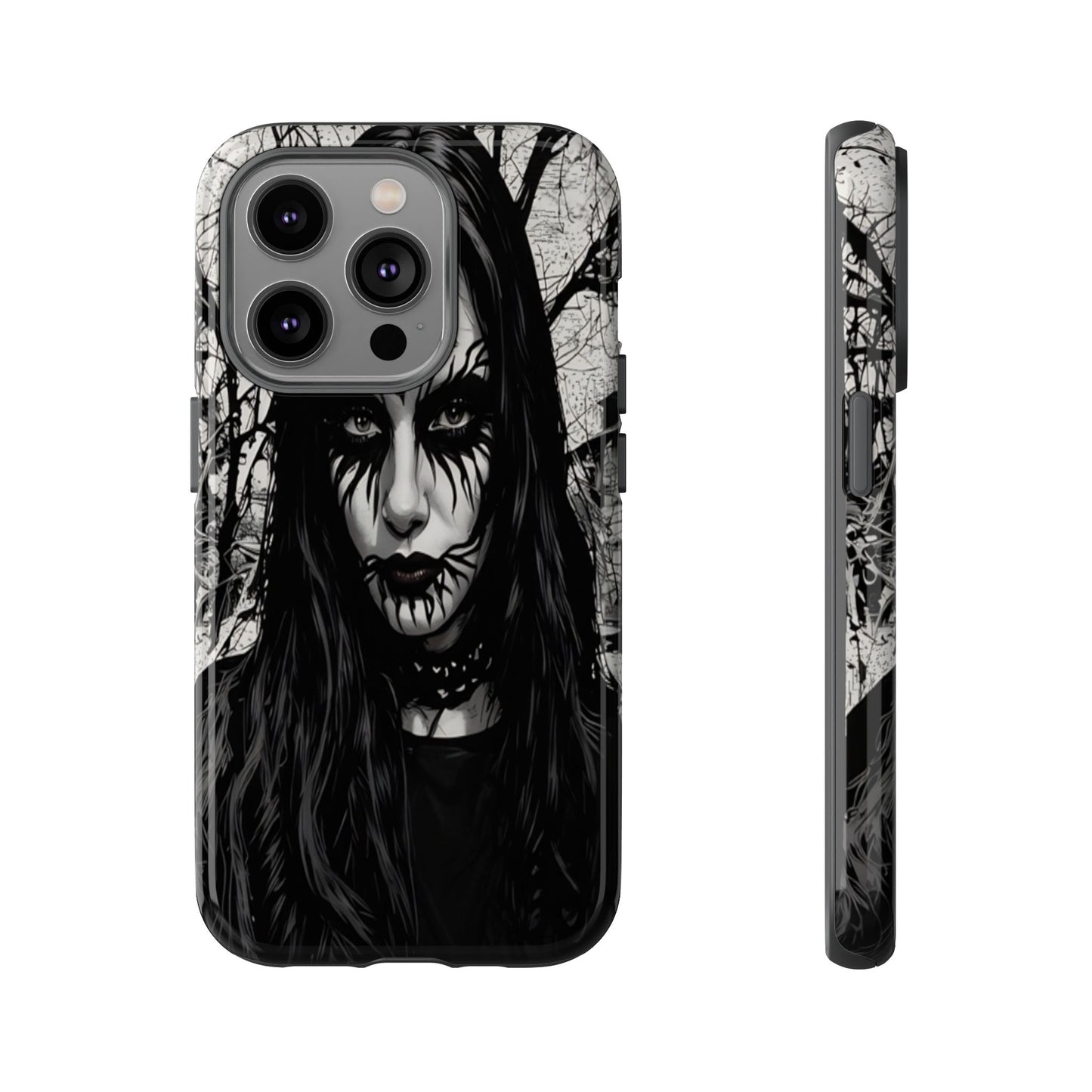 Black Metal Face Tough Phone Case