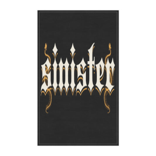 Sinister - Black Cotton Tea Towel