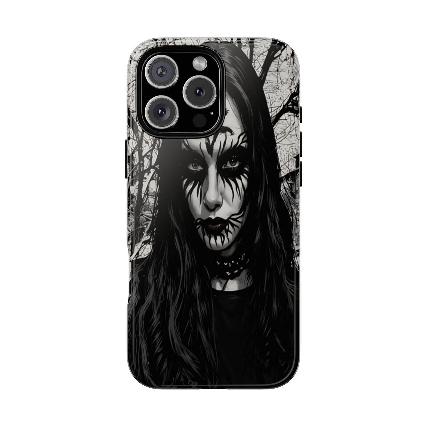 Black Metal Face Tough Phone Case