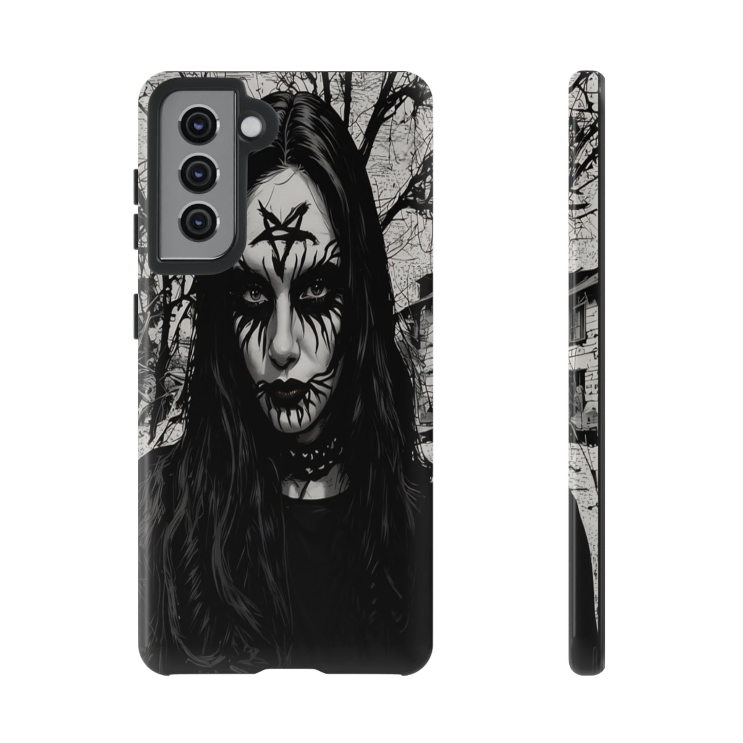 Black Metal Face Tough Phone Case