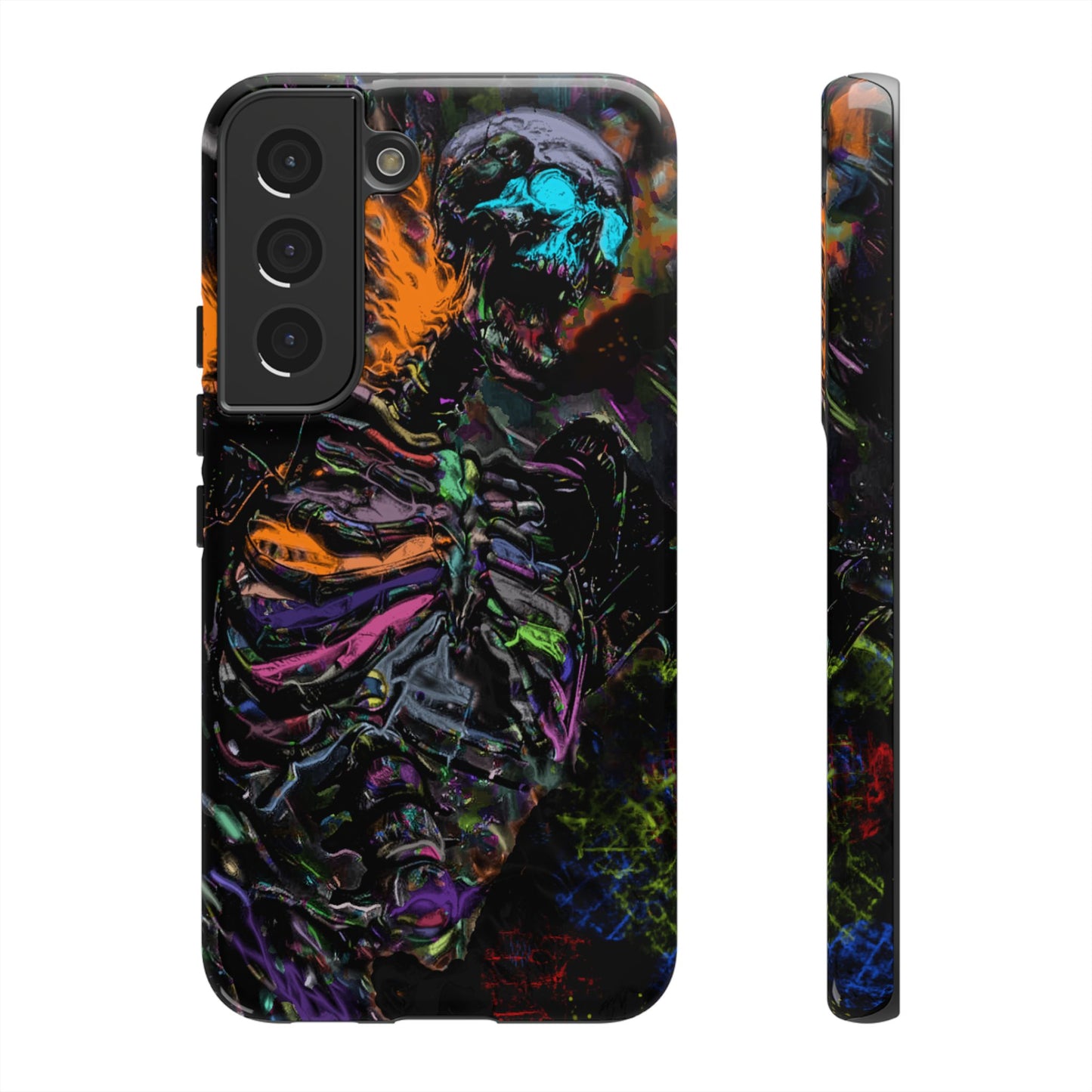 Flaming Skeleton Tough Phone Case