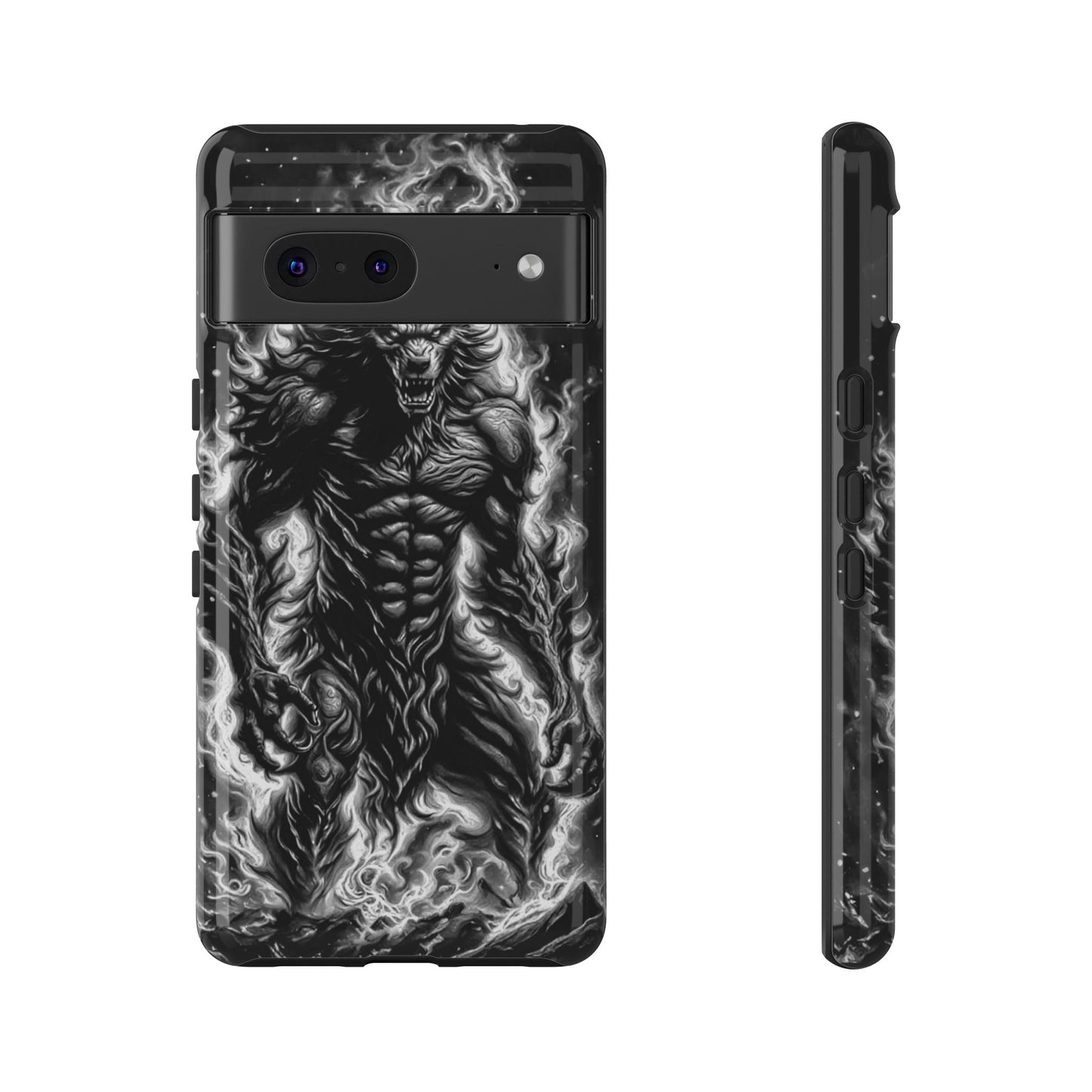 Wolf On Fire Tough Phone Case