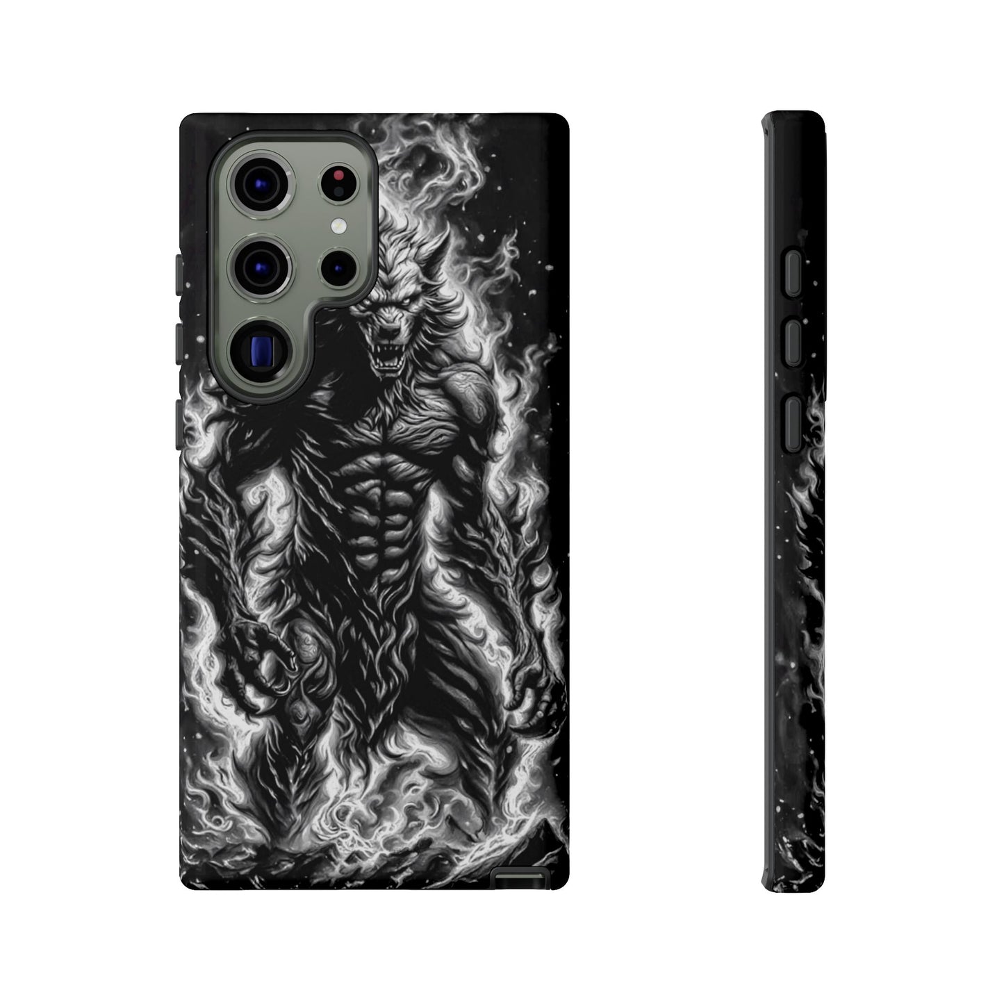 Wolf On Fire Tough Phone Case