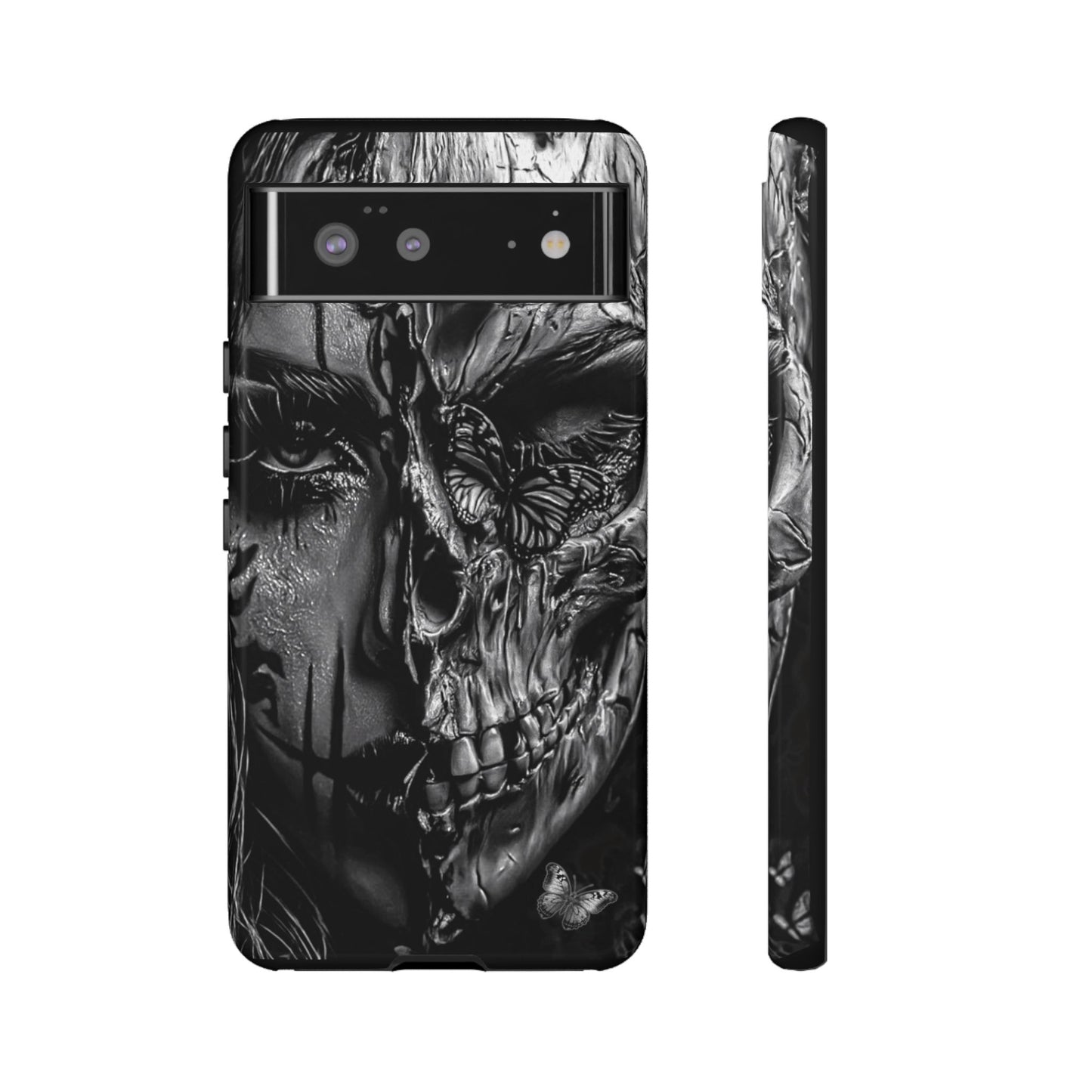 Half Skull Face Tough Phone Case