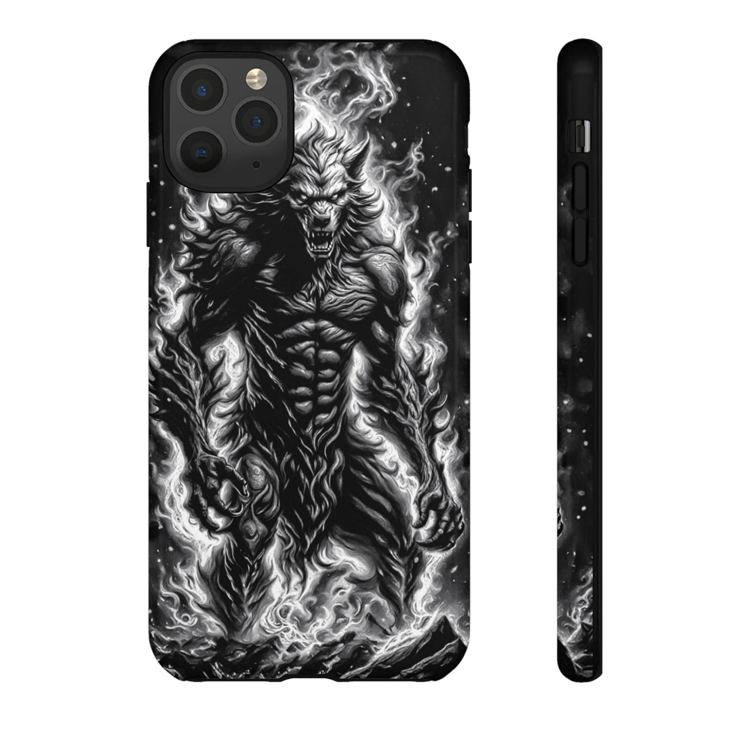 Wolf On Fire Tough Phone Case