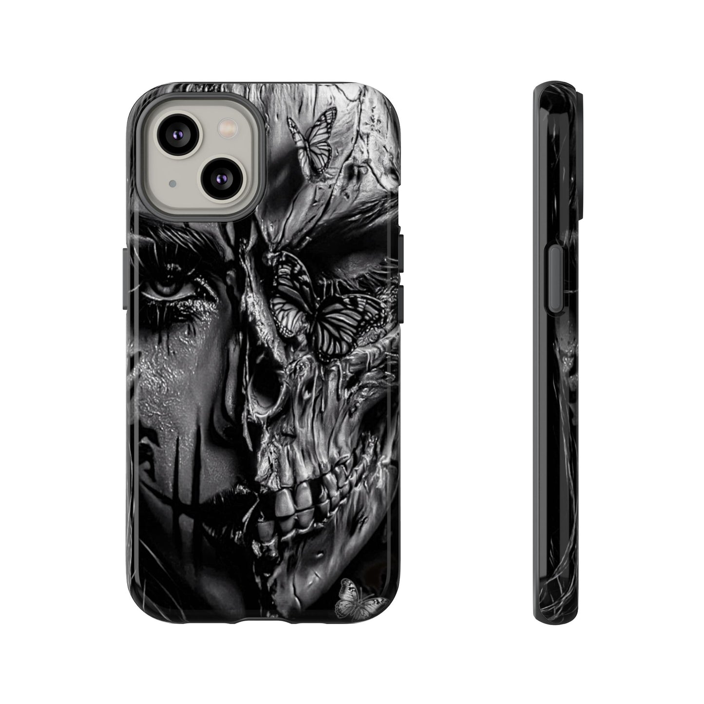 Half Skull Face Tough Phone Case