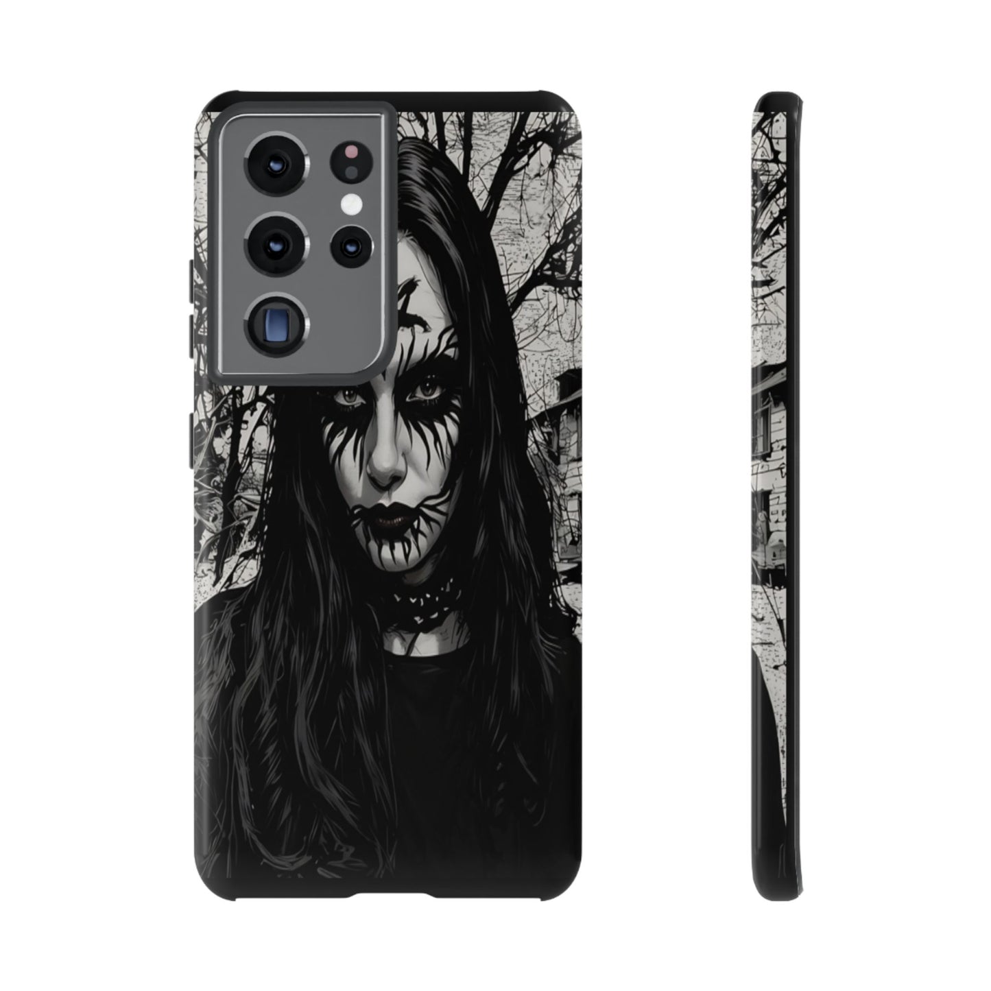 Black Metal Face Tough Phone Case