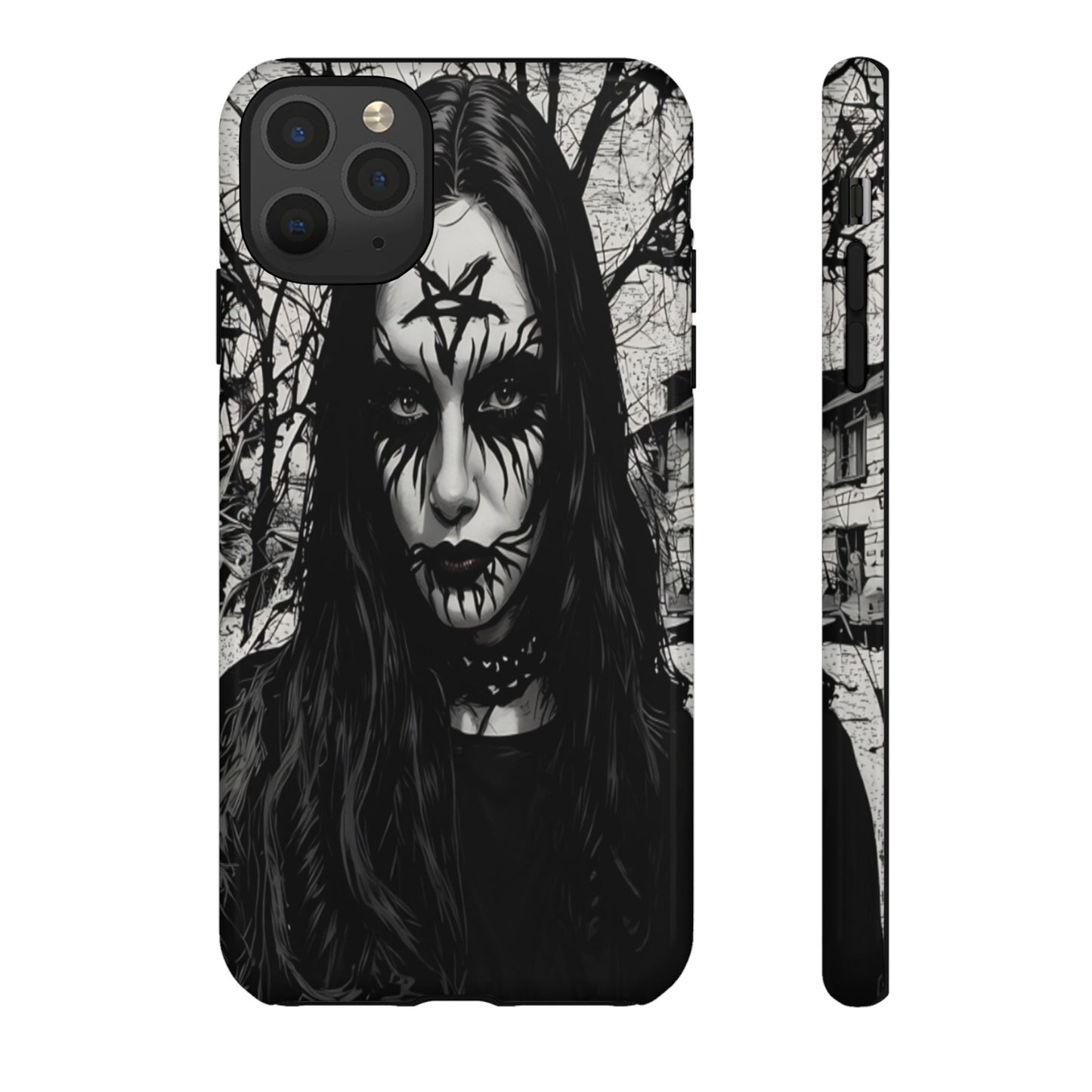 Black Metal Face Tough Phone Case