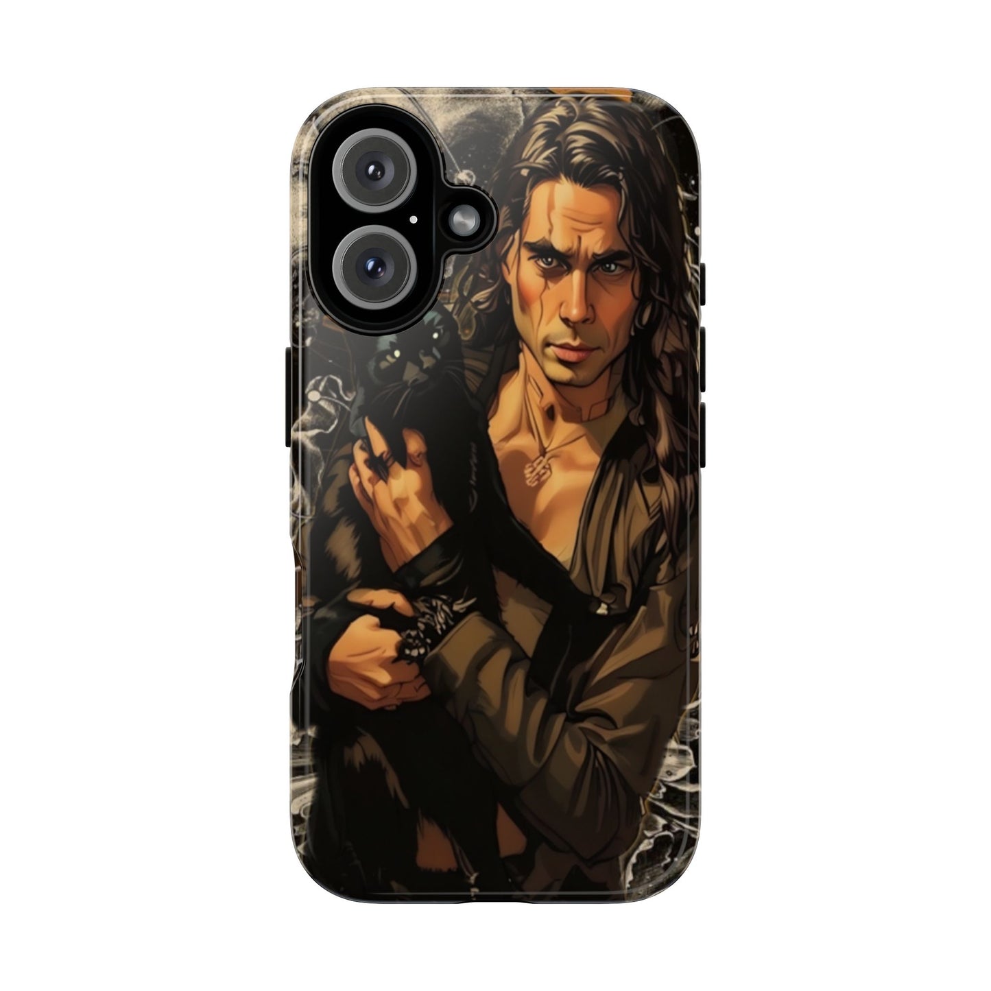 Black Cat Goth Man Tough Phone Case