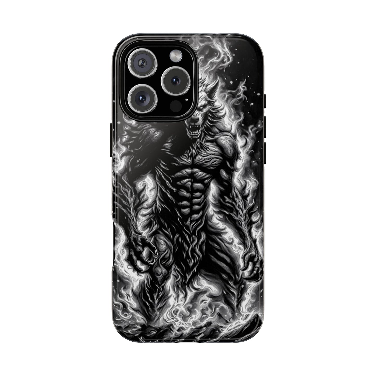 Wolf On Fire Tough Phone Case