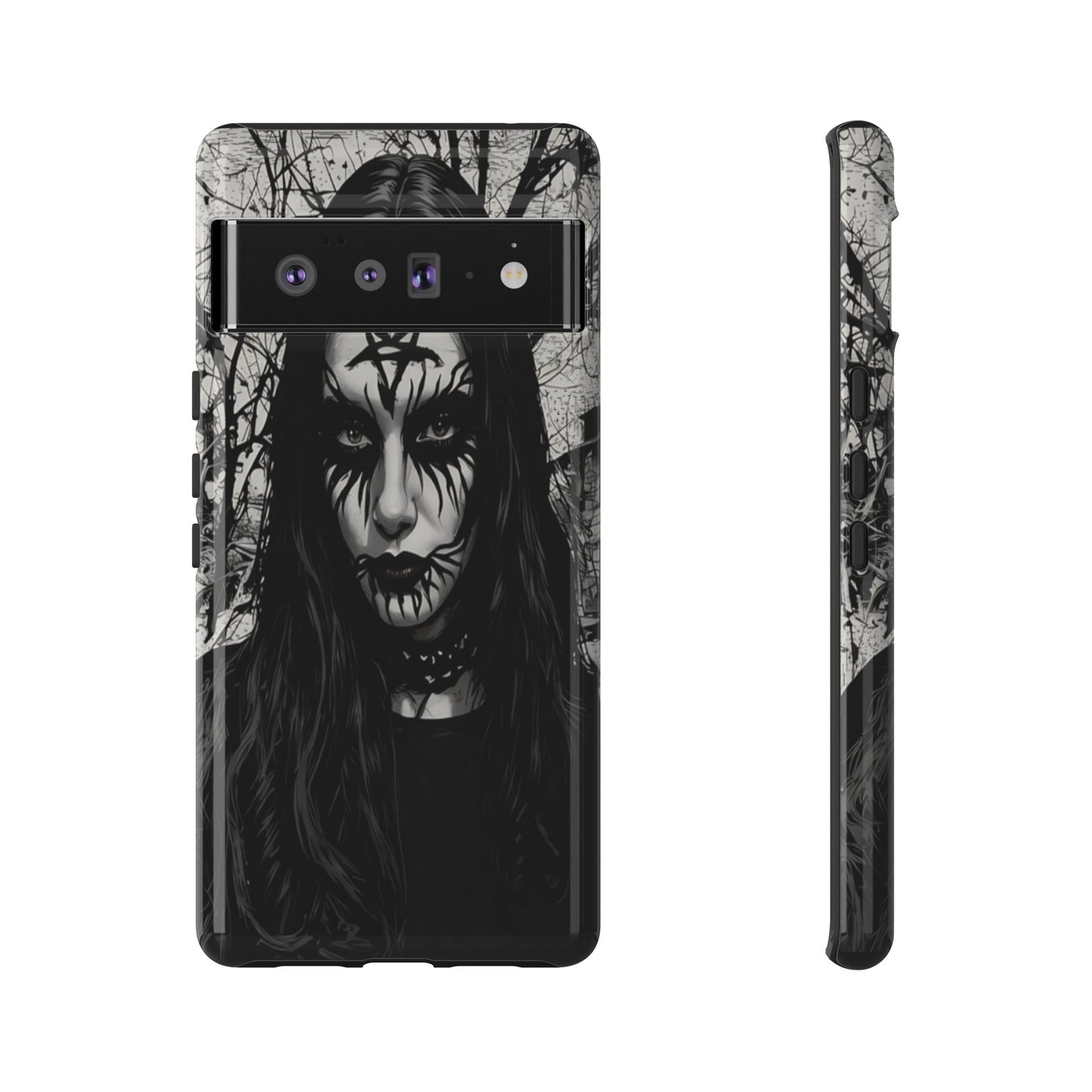 Black Metal Face Tough Phone Case