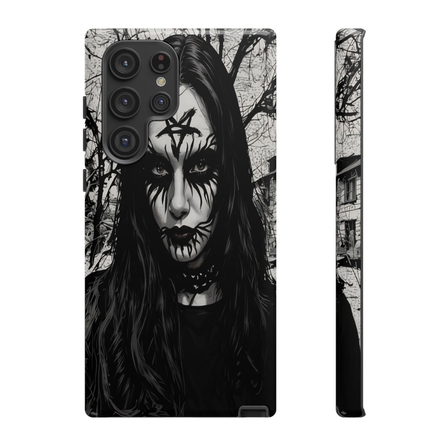 Black Metal Face Tough Phone Case