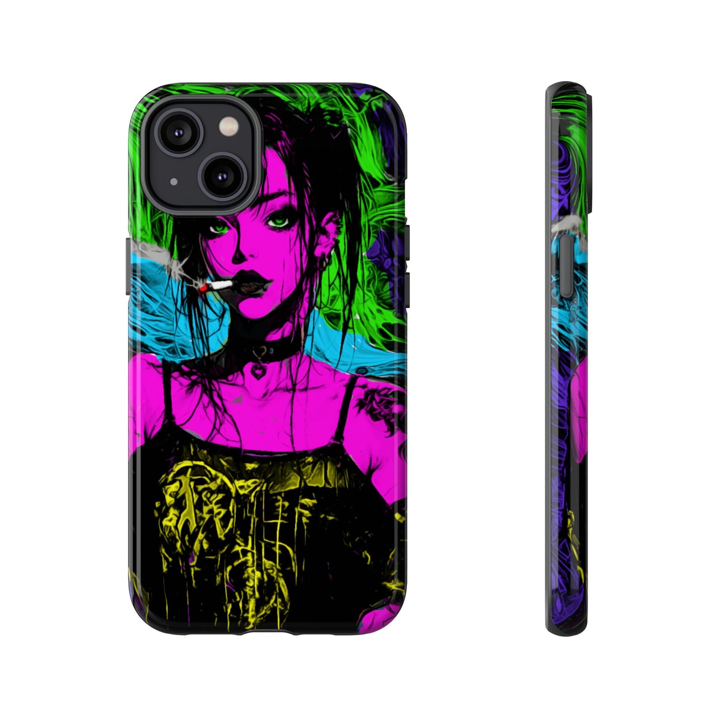 Smoking Girl Tough Phone Case