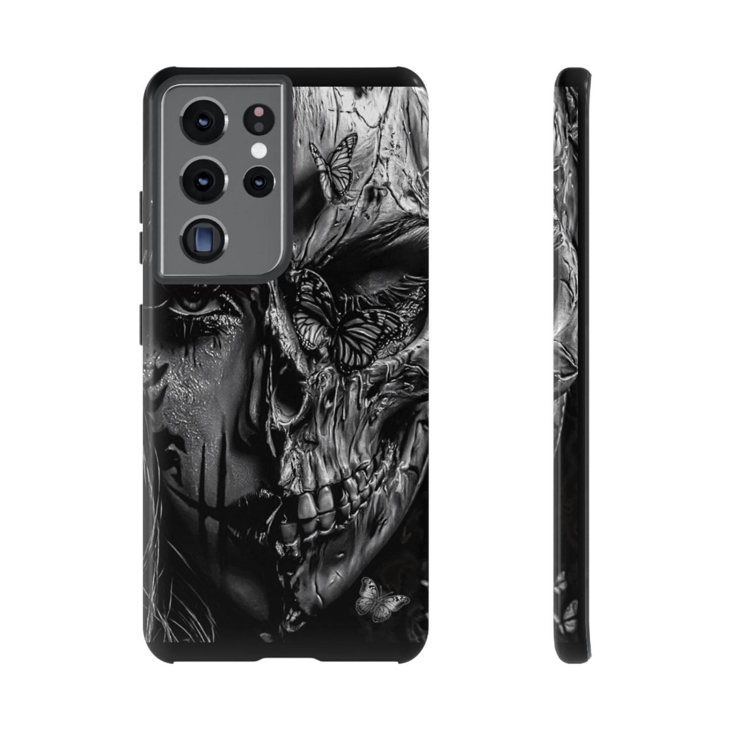 Half Skull Face Tough Phone Case