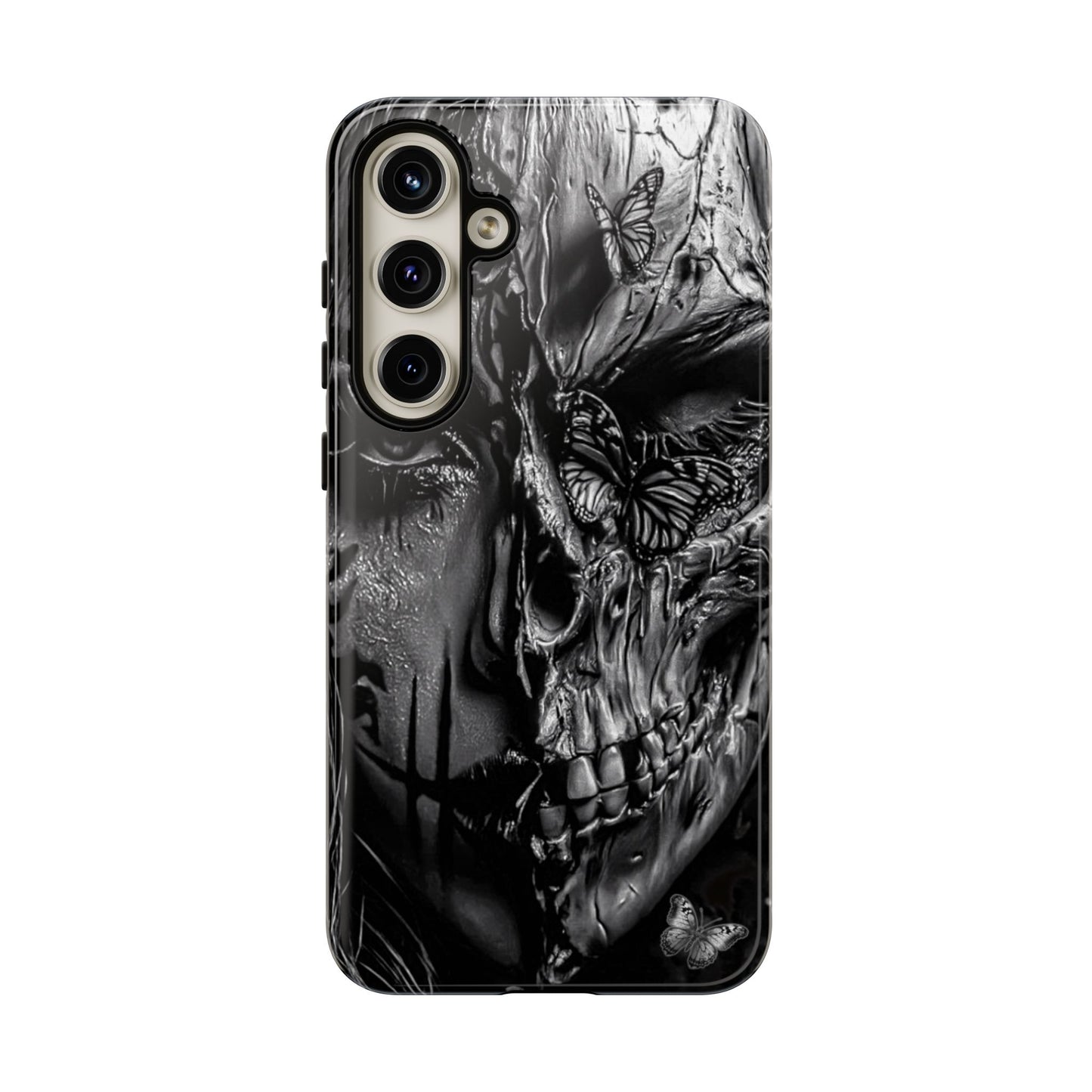 Half Skull Face Tough Phone Case