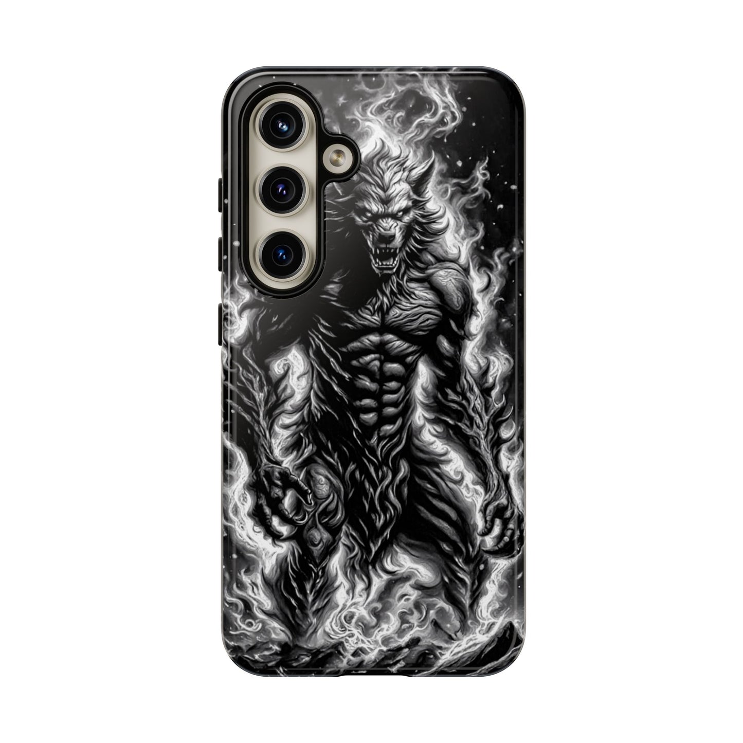 Wolf On Fire Tough Phone Case